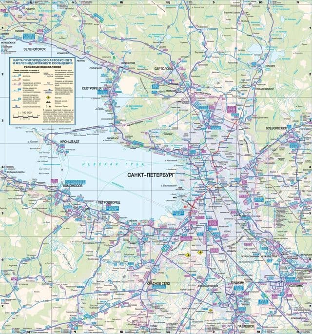 Kaart van het busstation van Sint-Petersburg