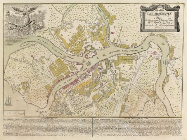 Historische kaart van Sint-Petersburg